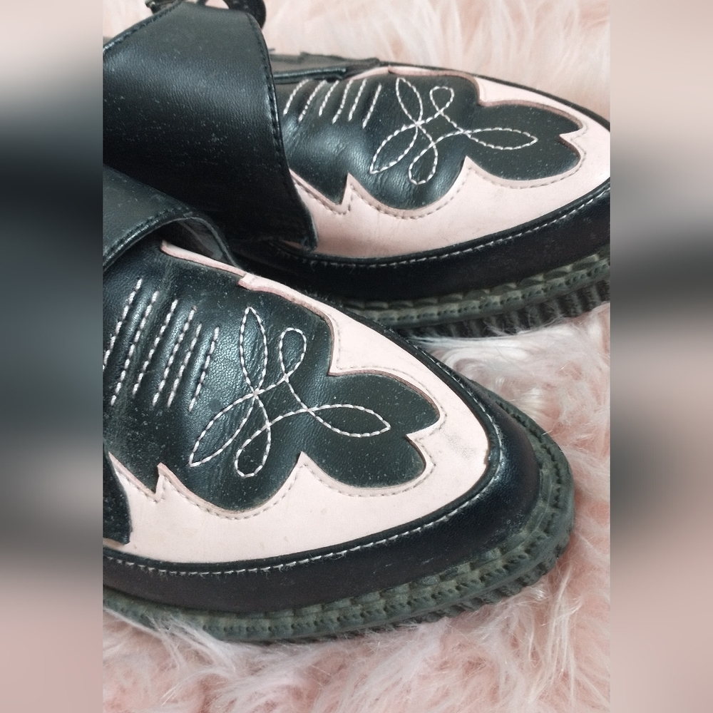 T.U.K Y2K Platform Western Stylish Black and Pink Women's Shoes 6 - Picture 5 of 13